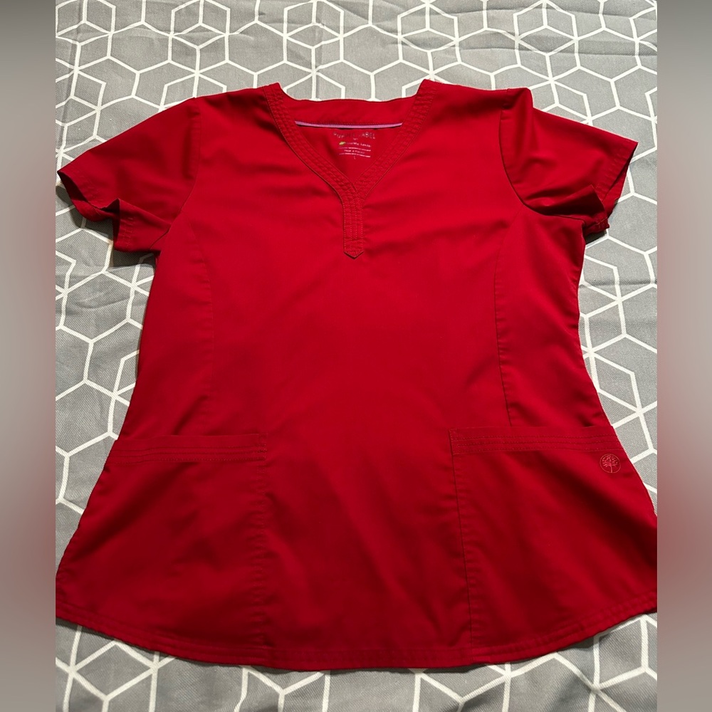 Ralph Lauren Purple Label Red Fitted Short Sleeve Blouse